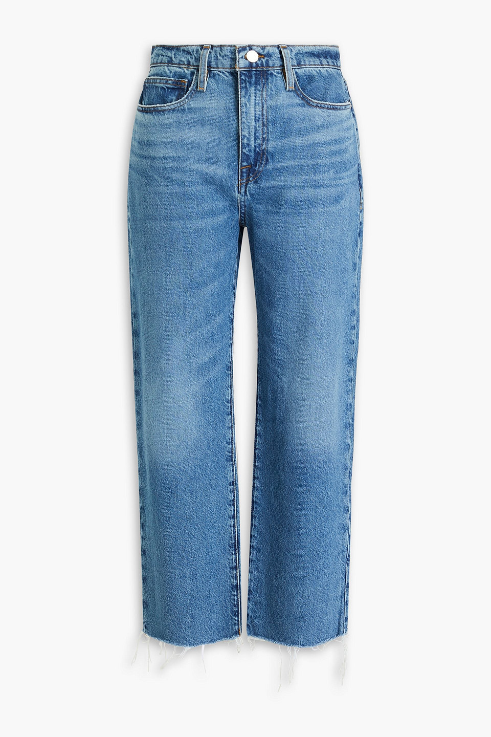 Frame Le Jane Crop Cropped High-rise Straight-leg Jeans In Light Denim