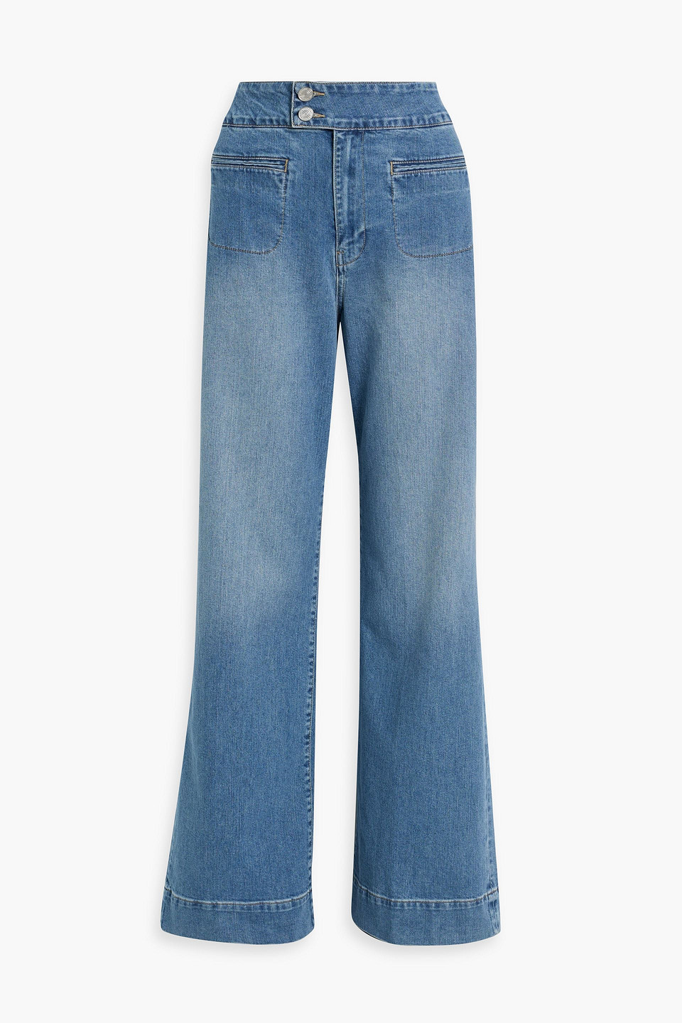 frame - le hardy high-rise wide-leg jeans - blue - 32