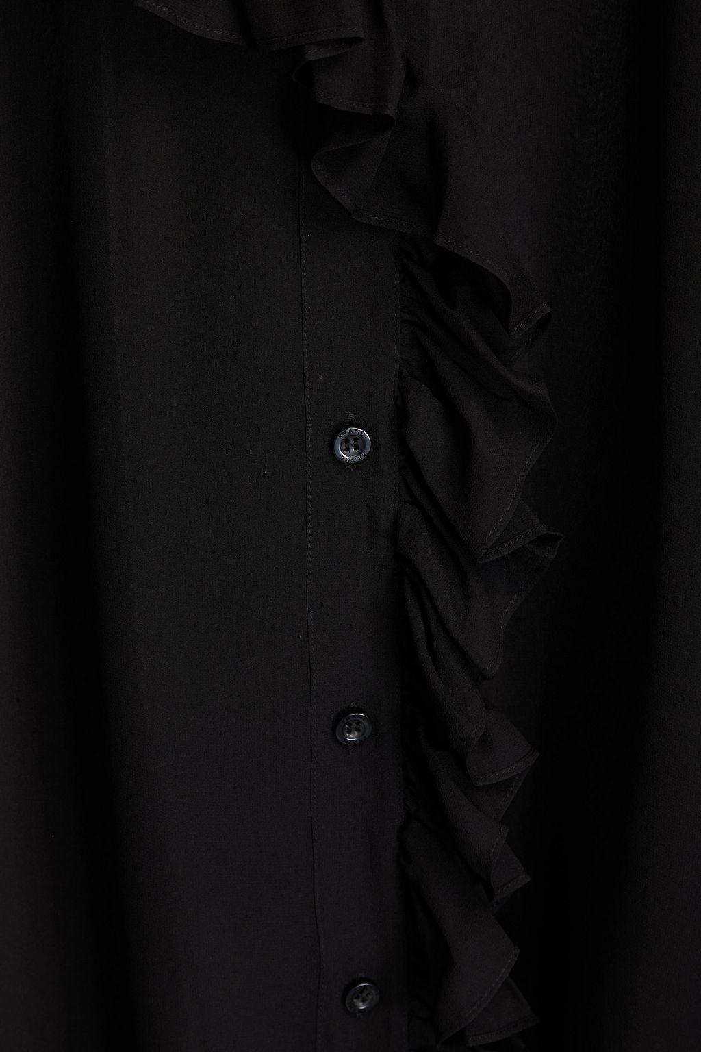 FRAME Pussy-bow ruffled silk-chiffon shirt