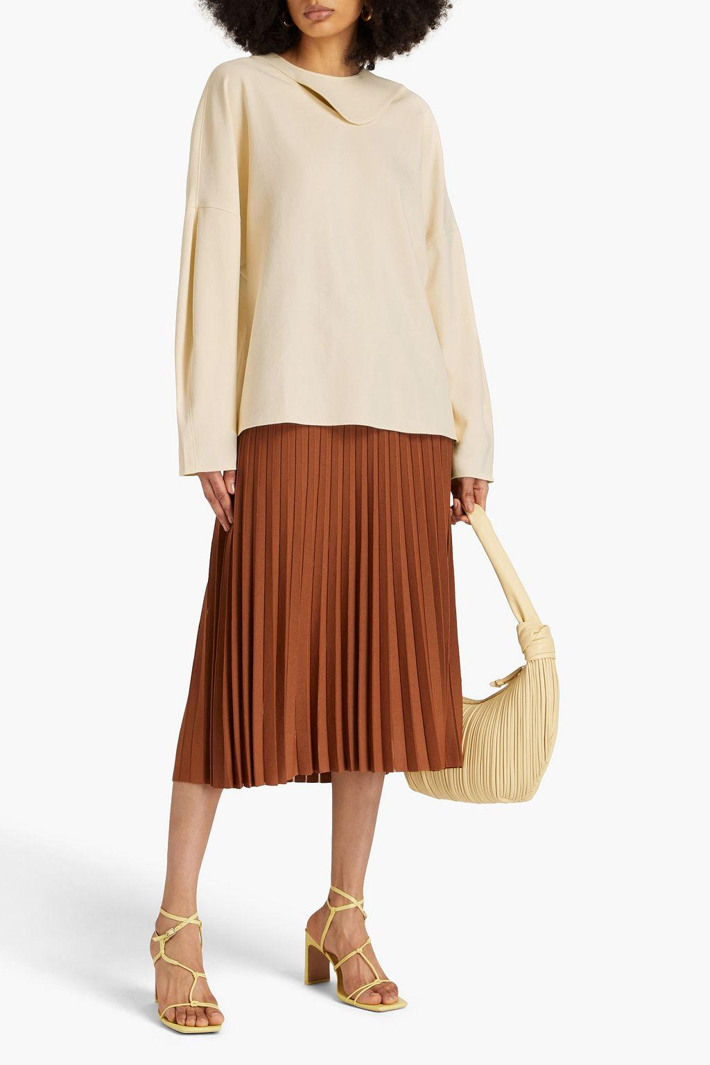 TIBI クレープ オーバーサイズトップス カットアウト