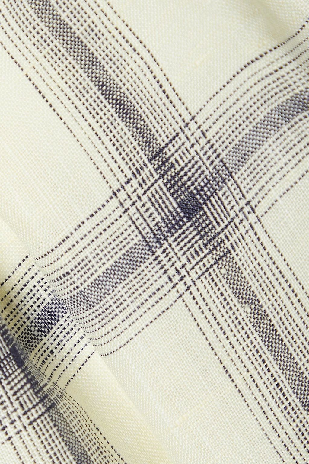LISA MARIE FERNANDEZ Cropped belted checked linen jumpsuit