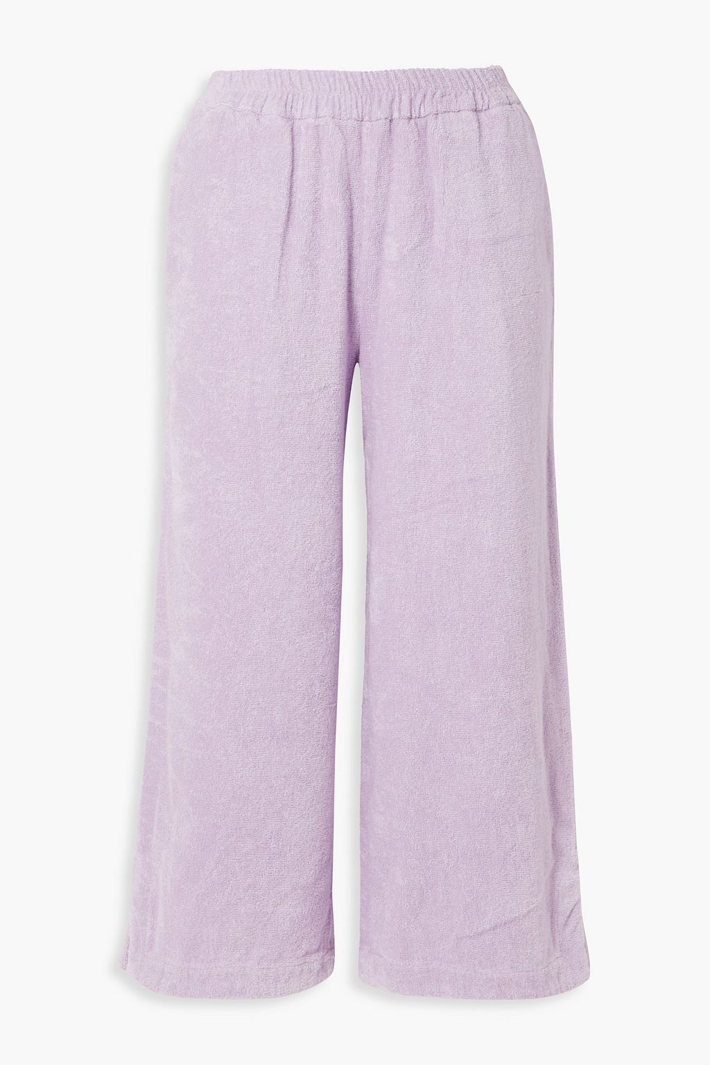 TERRY TOWELLING Capri cropped cotton-terry track pants