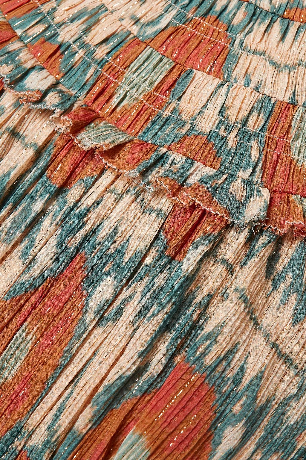 ULLA JOHNSON Noor Bluse aus Krepon aus einer Baumwollmischung mit Print und Fil Coupé
