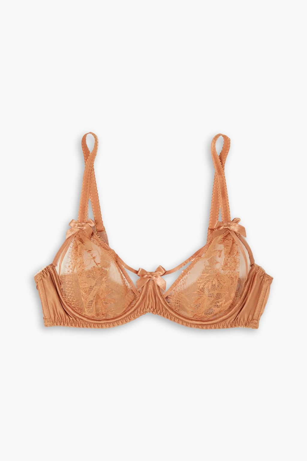 AGENT PROVOCATEUR Tanya cutout Leavers lace and stretch-satin underwired bra