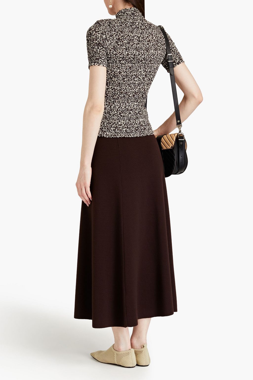 PROENZA SCHOULER PSWL Shirred printed crepe top