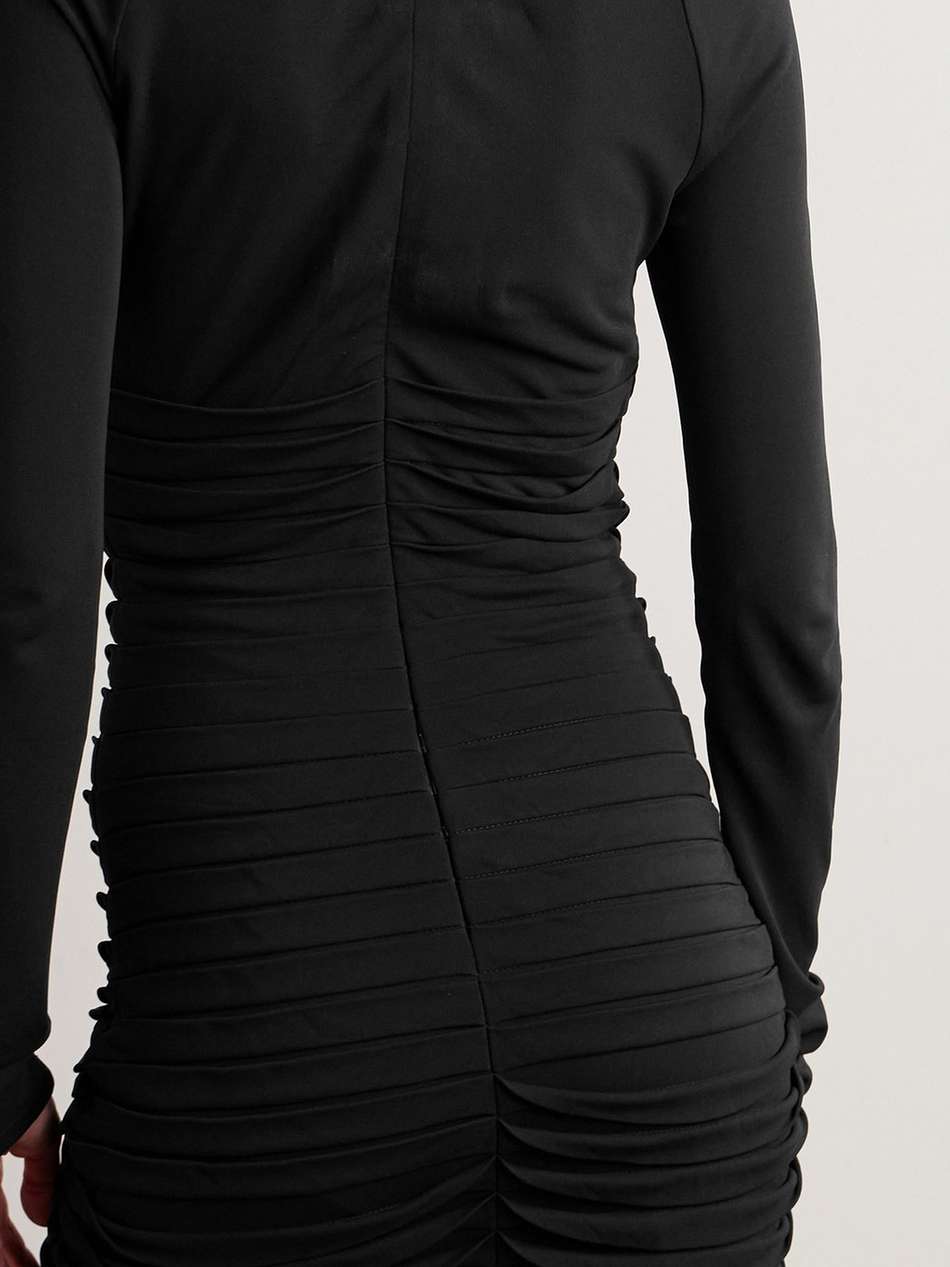 pintucked stretch-jersey mini dress