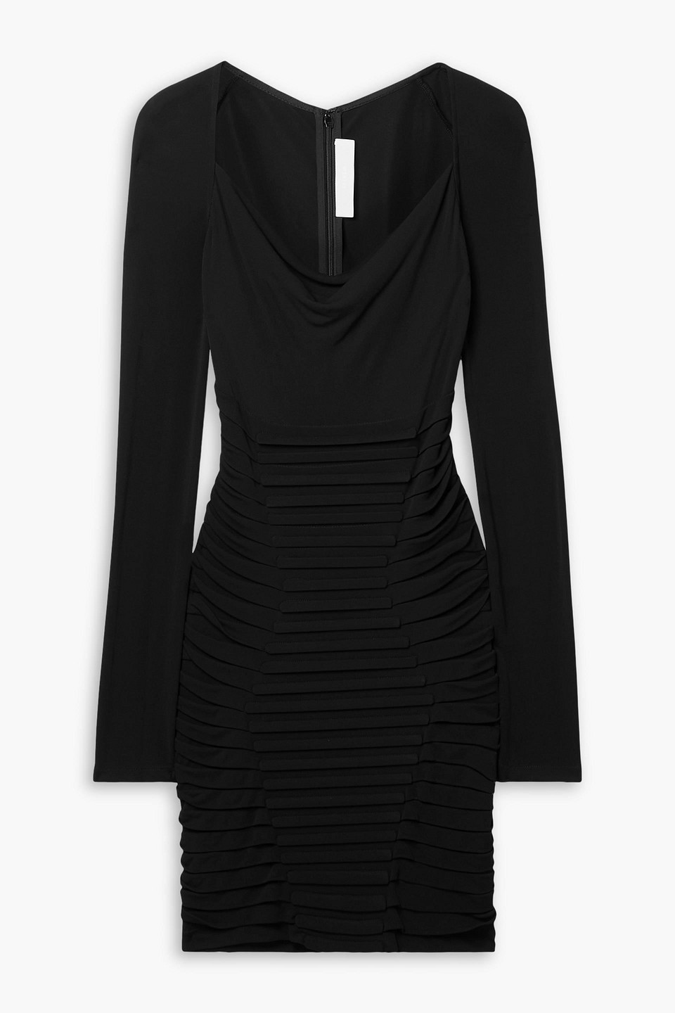 Dion Lee Pintucked Stretch-jersey Mini Dress In Black