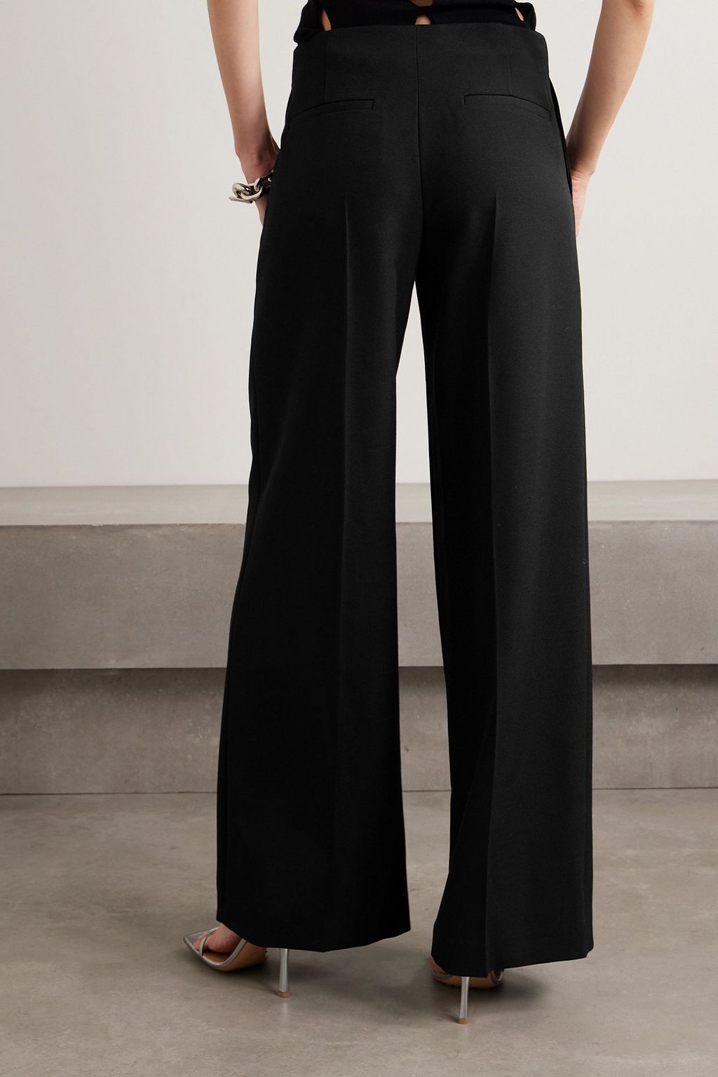 DION LEE بنطال مزركش محبوك بأرجل واسعة وكسرات