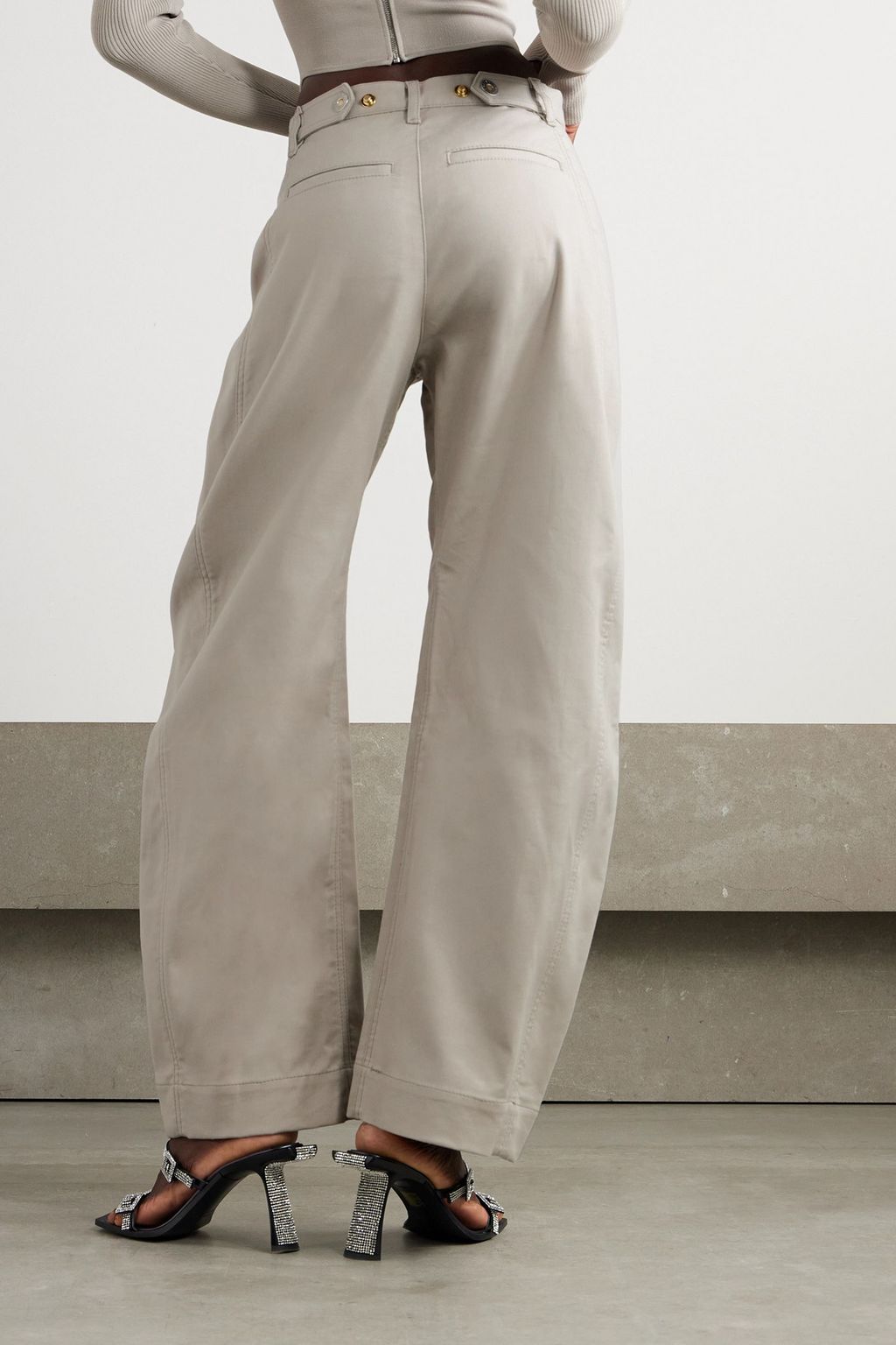 DION LEE Arch Hose mit weitem Bein aus Canvas aus einer Baumwollmischung