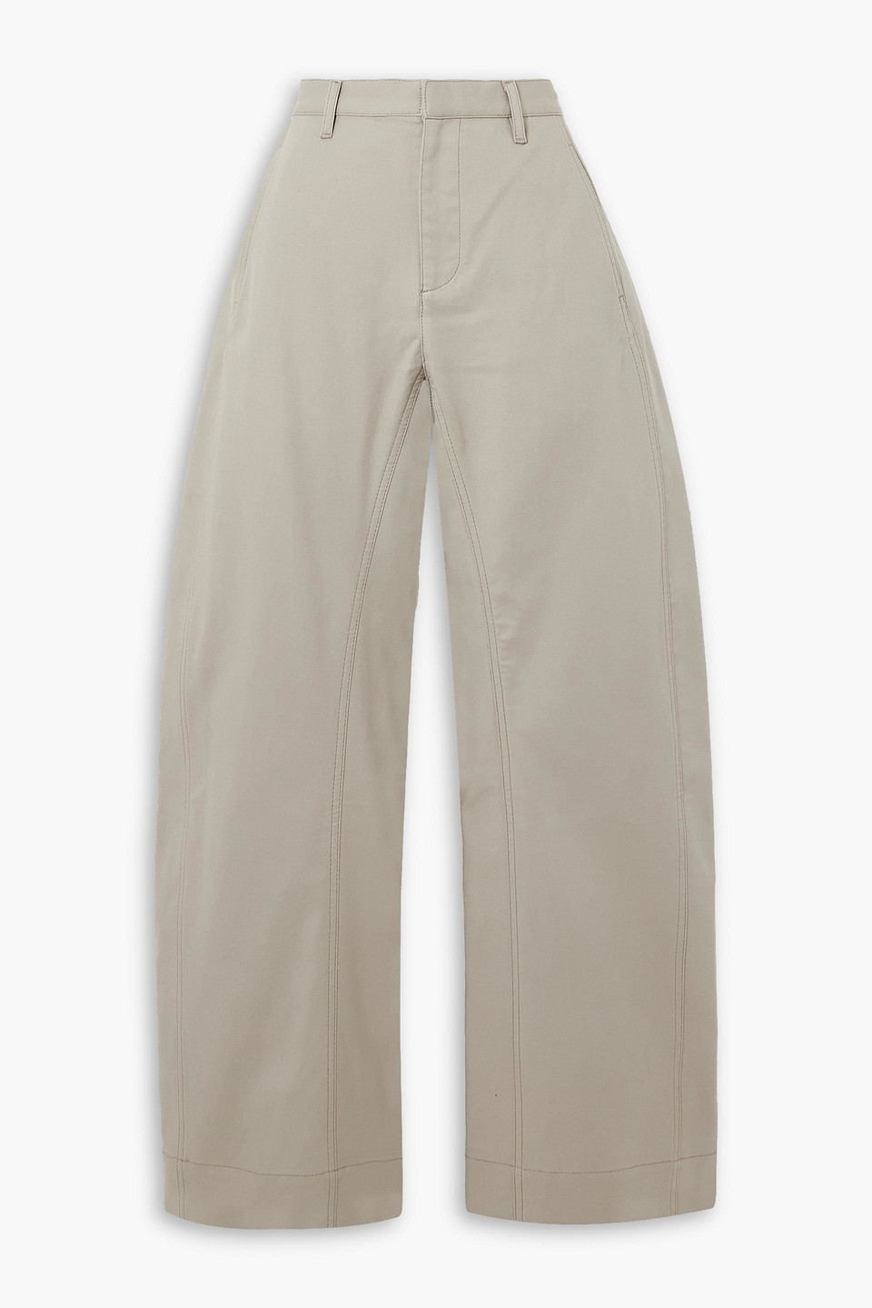 Shop Dion Lee Arch Cotton-blend Canvas Wide-leg Pants In Stone
