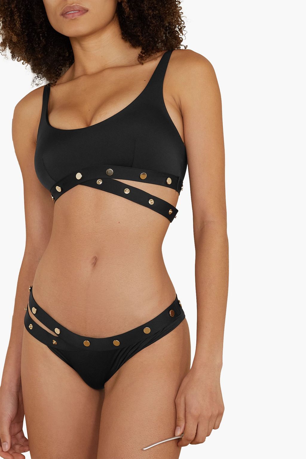 AGENT PROVOCATEUR Donia studded cutout bikini top