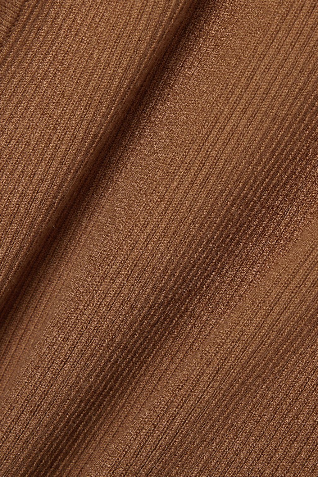 STAUD Apres cutout ribbed-knit turtleneck top