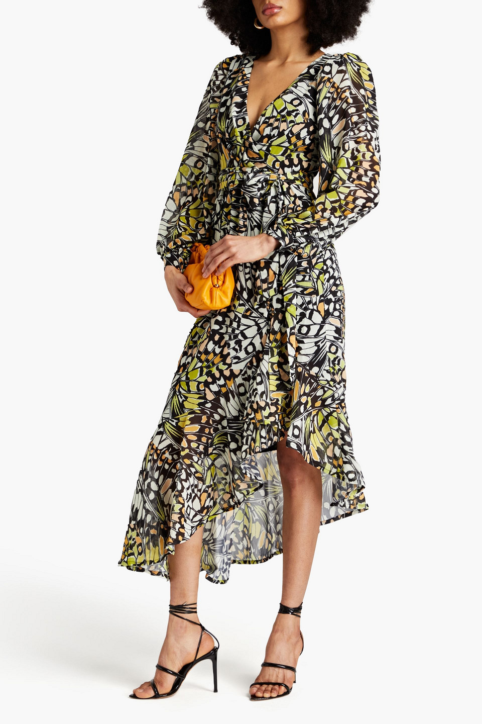 One33 Social Women's Butterfly Belted Maxi Dress In Yellow Multi ModeSens