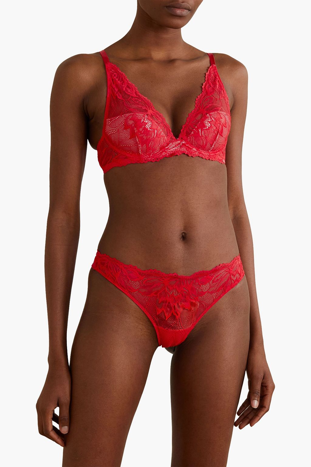 CALVIN KLEIN Seductive Comfort stretch-lace underwired triangle bra