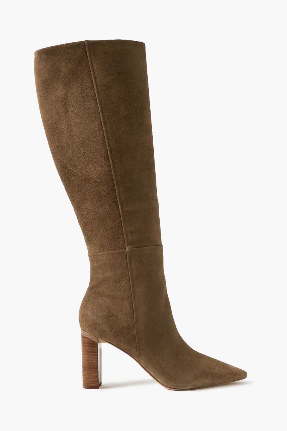 Alexandre Birman Women's Elisa 85mm Suede Side-zip Boots In Taupe