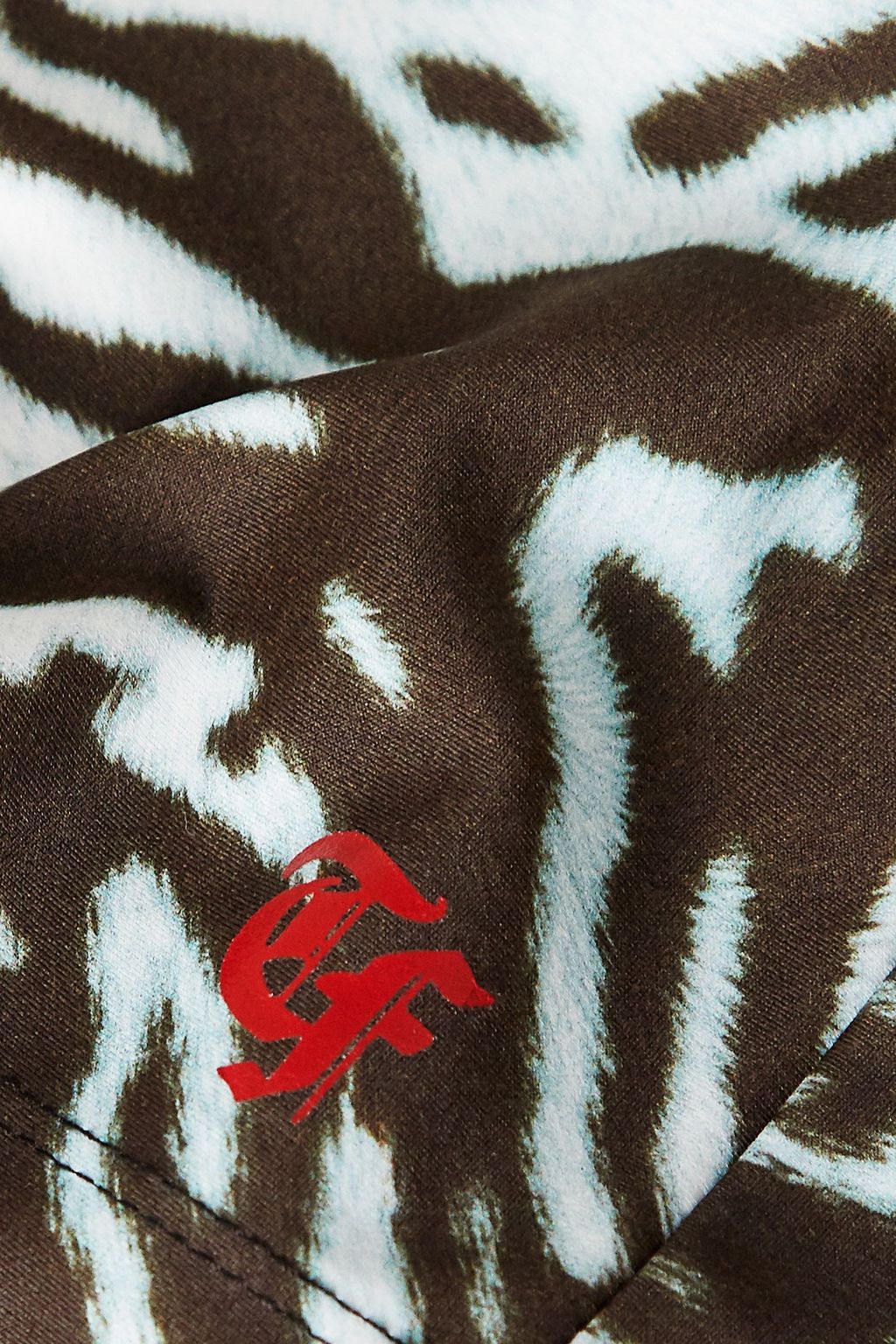 TWIN FANTASY Cropped tiger-print stretch tank