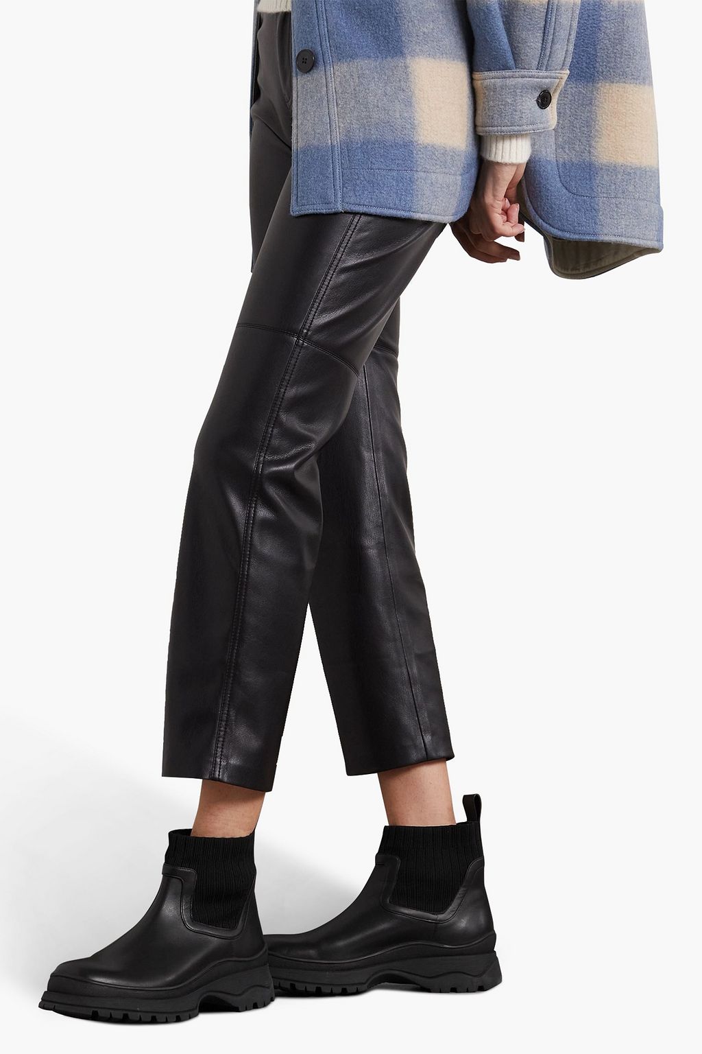STAUD Bow leather ankle boots