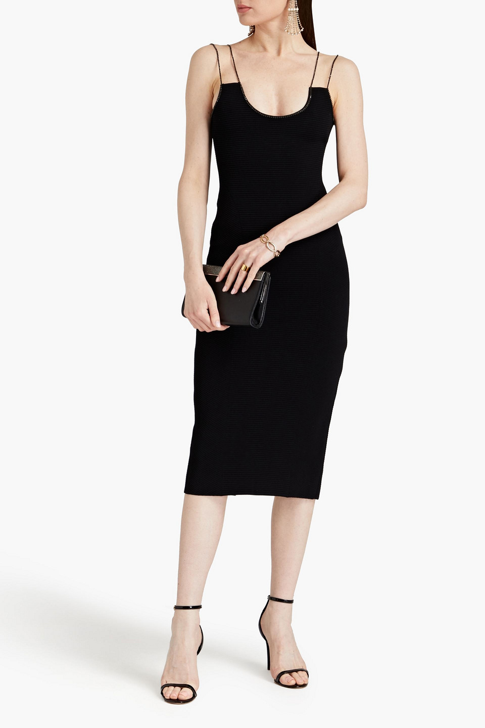 Shop Herve Leger Crystal-embellished Bandage Dress In Black