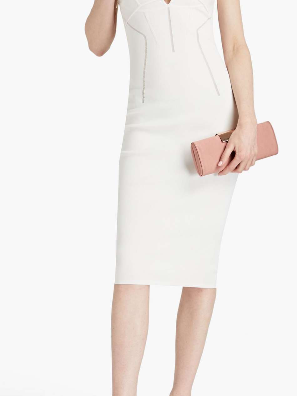 tulle-trimmed stretch-knit midi dress