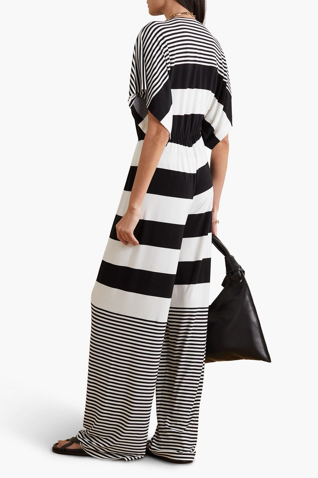 NORMA KAMALI Striped stretch-crepe jumpsuit