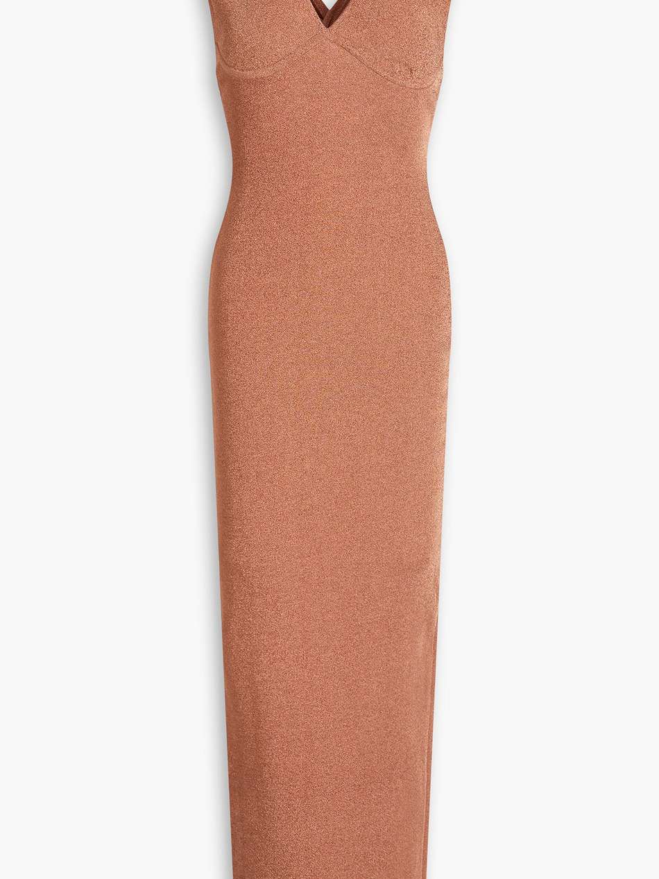 metallic stretch-knit maxi dress