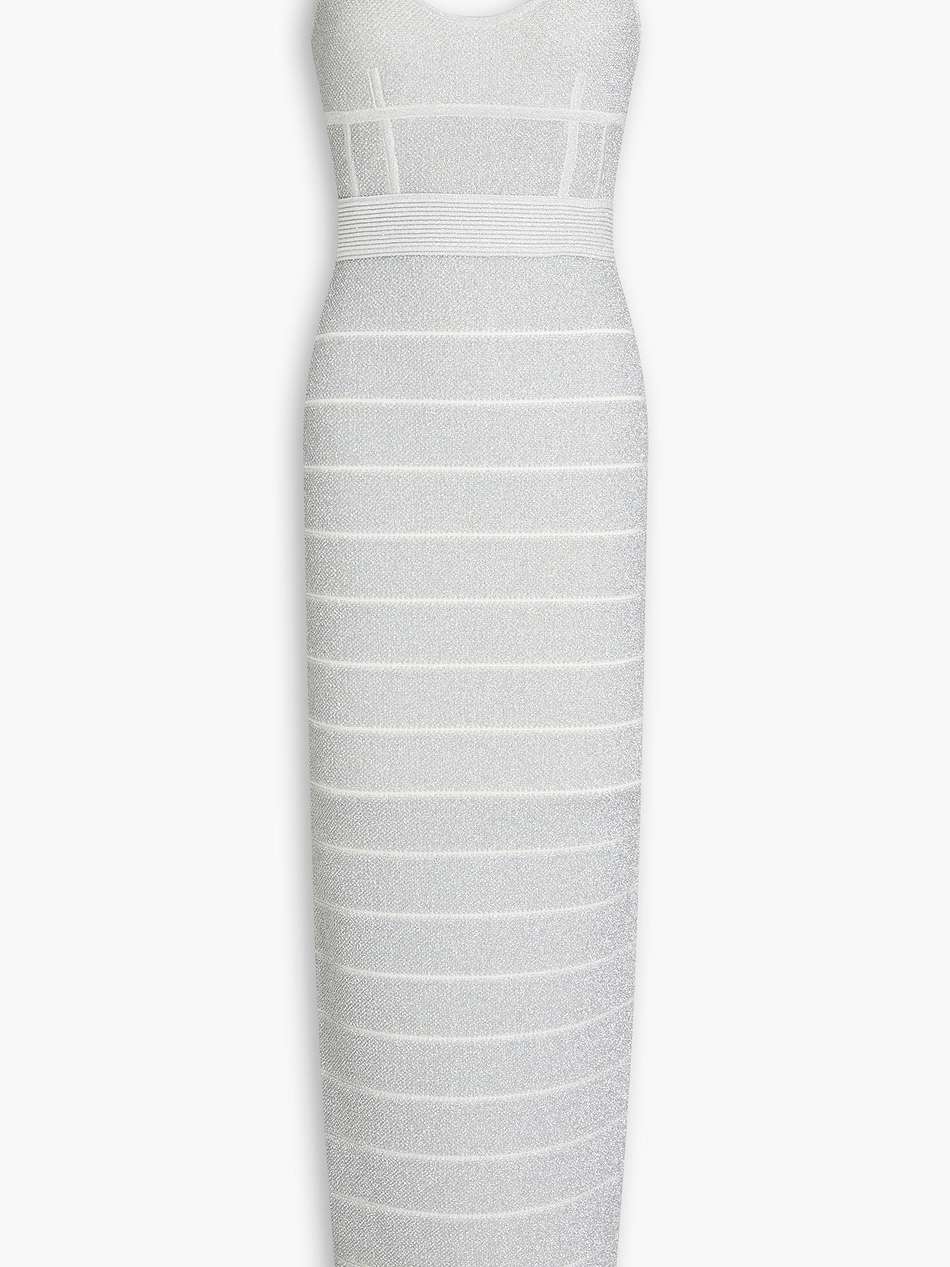 metallic bandage maxi dress