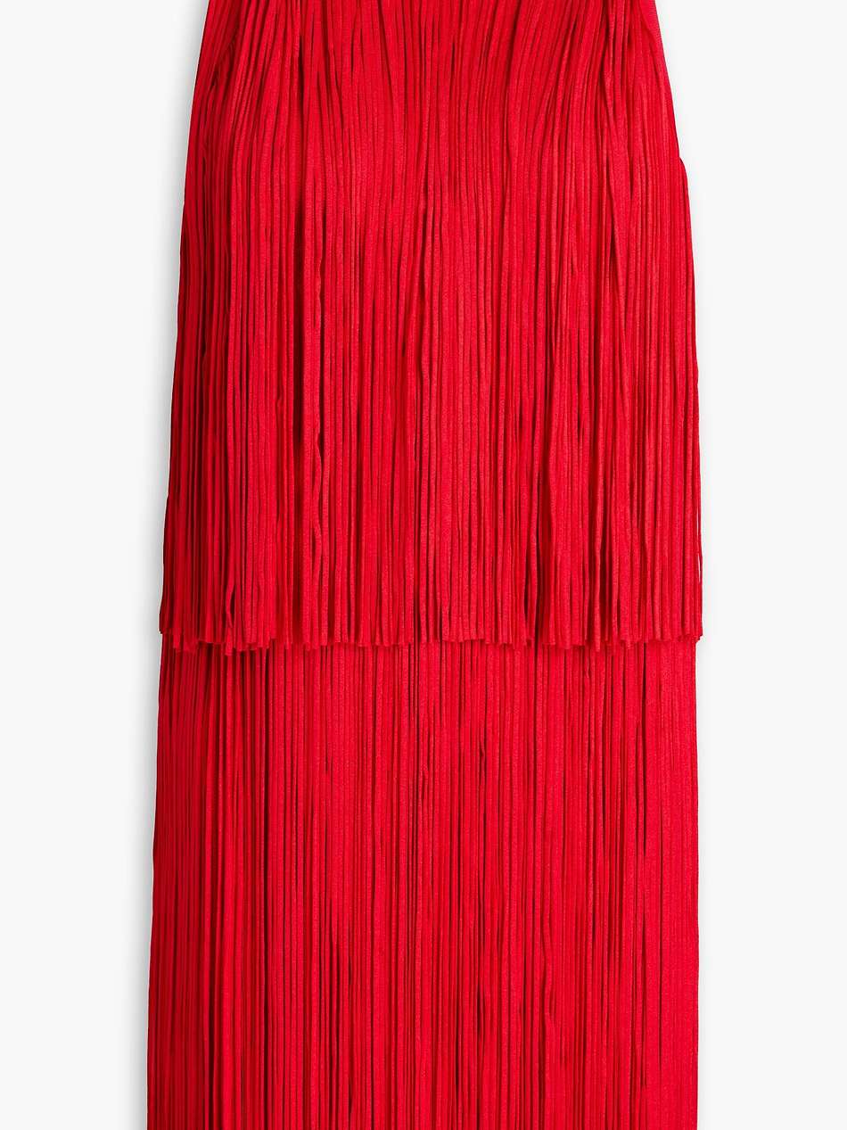 fringed bandage mini dress