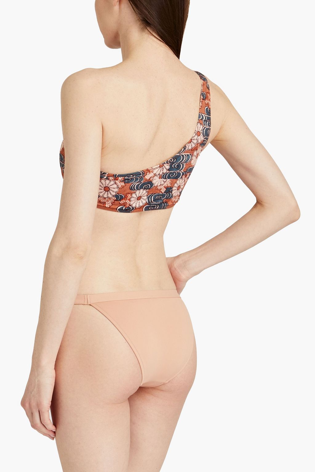 ULLA JOHNSON Reina one-shoulder floral-print bikini top