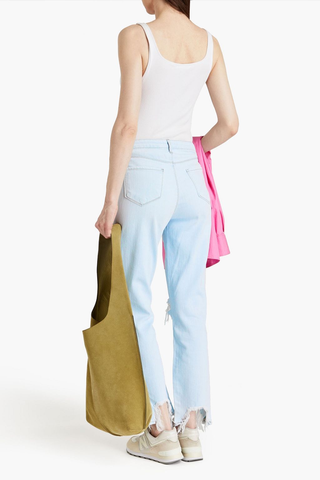 L'AGENCE High Line distressed high-rise skinny jeans