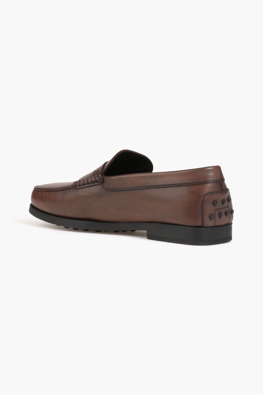 TOD'S Burnished leather penny loafers