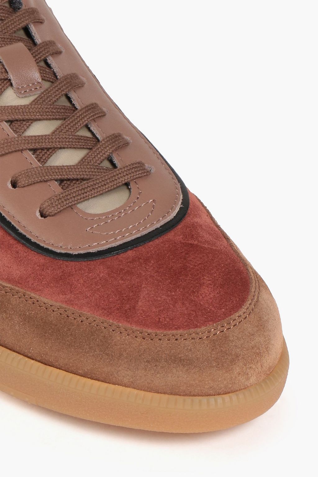 TOD'S Leather-trimmed suede sneakers