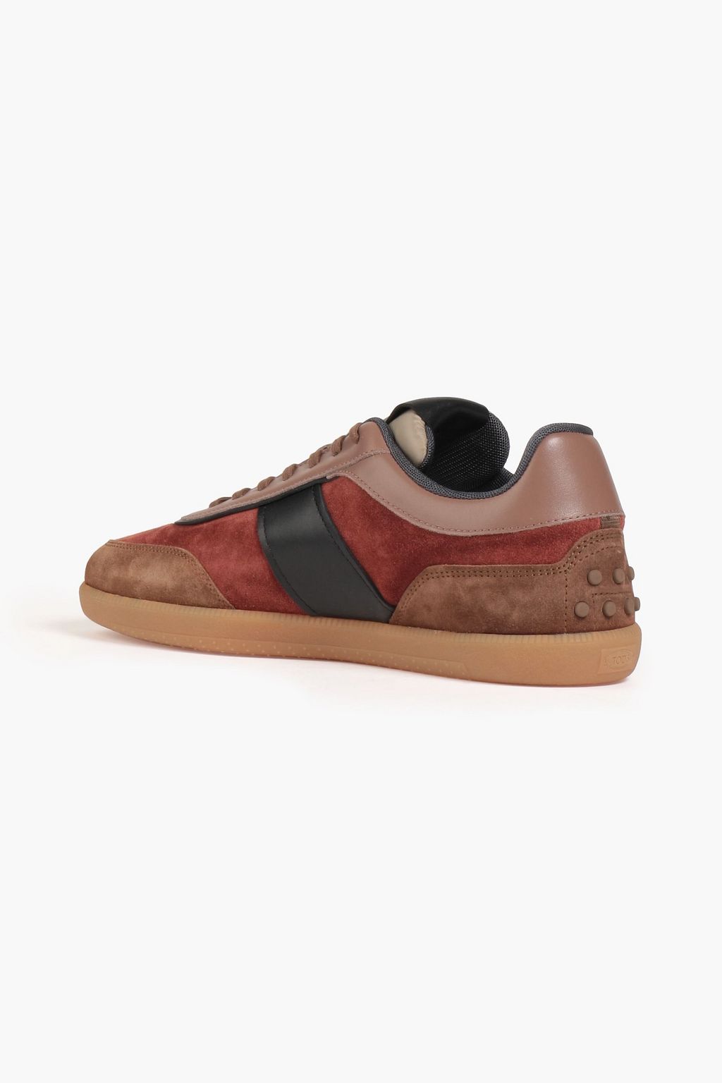 TOD'S Leather-trimmed suede sneakers