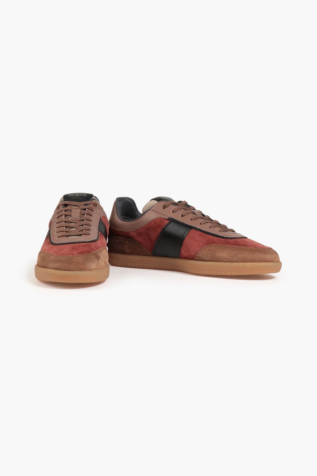 TOD'S Leather-trimmed suede sneakers