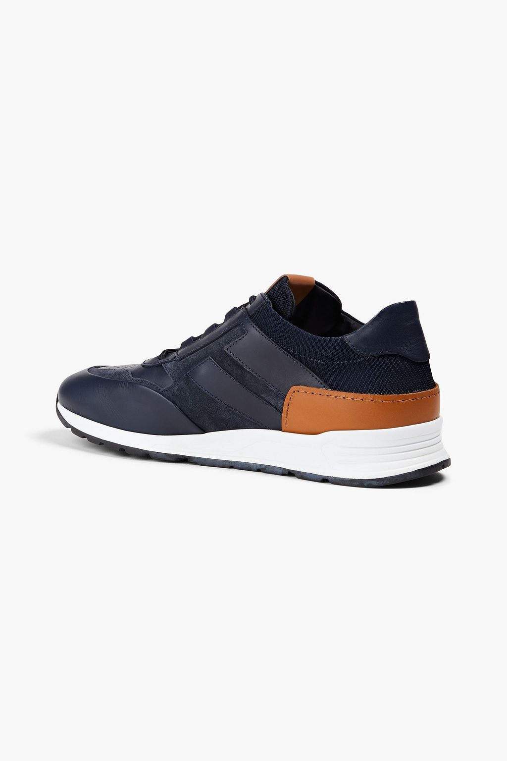 TOD'S T-logo leather and suede sneakers