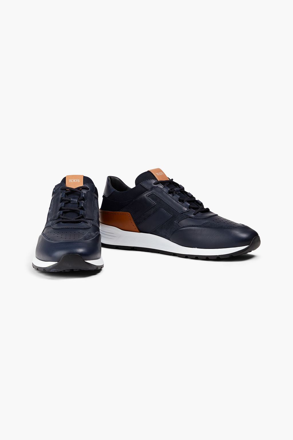 TOD'S T-logo leather and suede sneakers