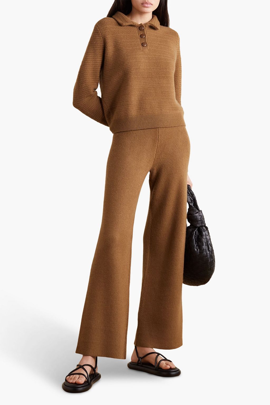 ARCH4 Ribbed cashmere straight-leg pants