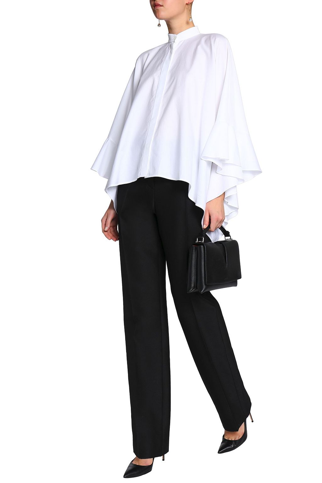 VALENTINO GARAVANI Grain de poudre wool and silk-blend straight-leg pants