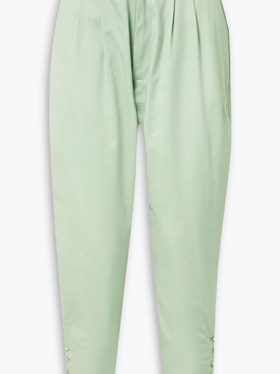 arielle lace-up cotton-twill tapered pants