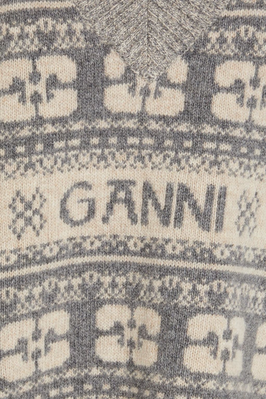 GANNI Jacquard-knit vest