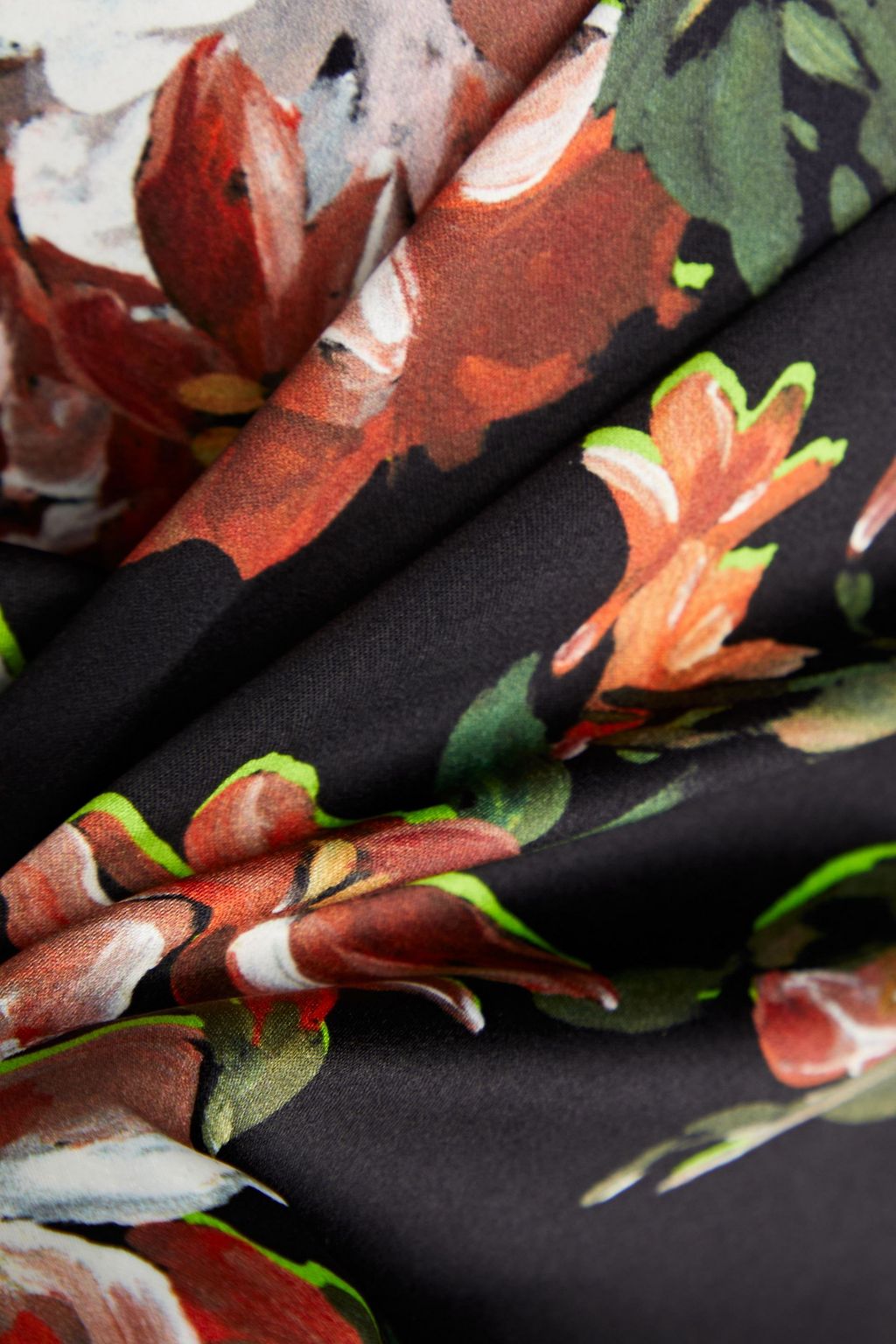 VIVETTA Floral-print stretch-satin midi dress