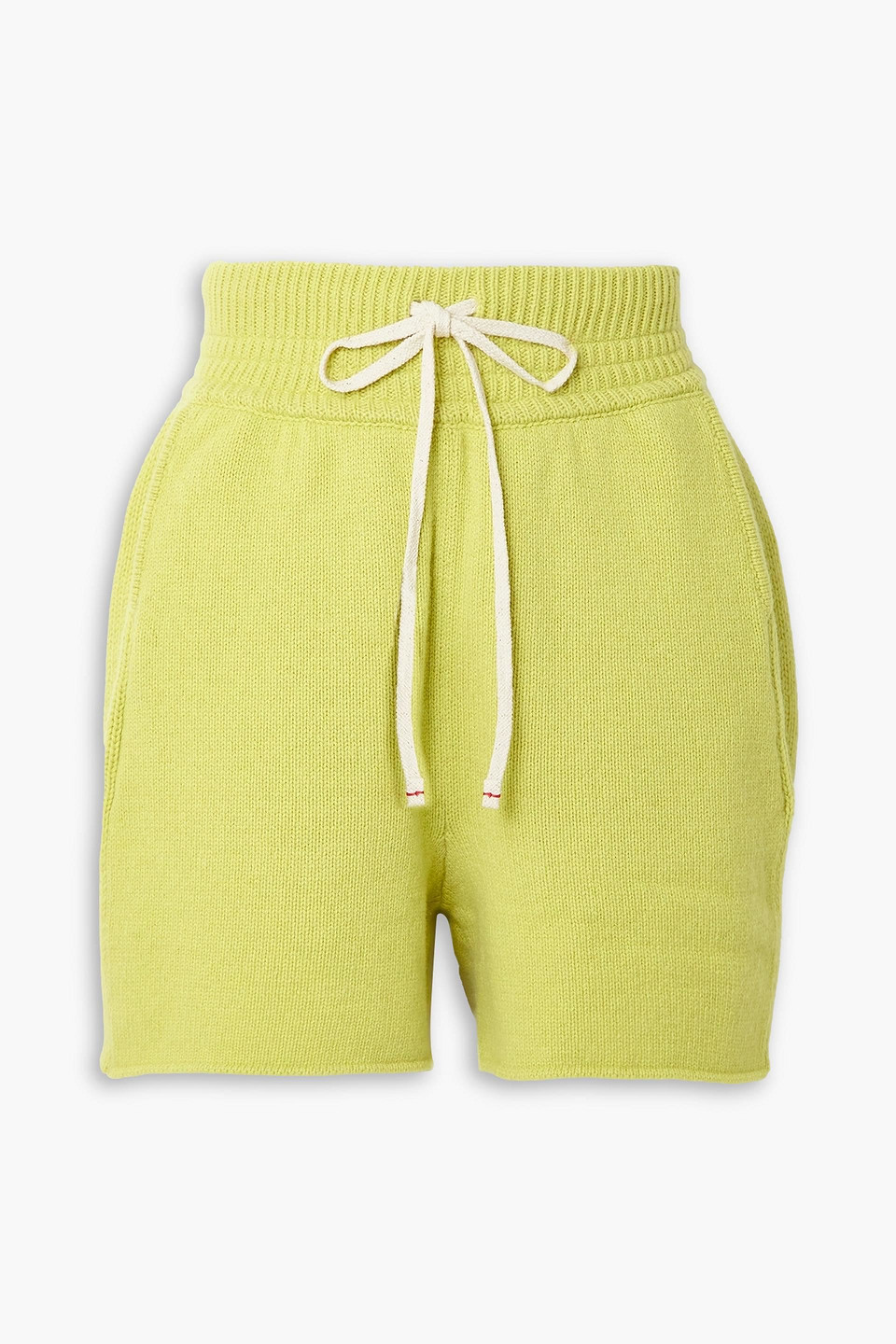 Les Tien Yacht Organic Cashmere Shorts In Chartreuse