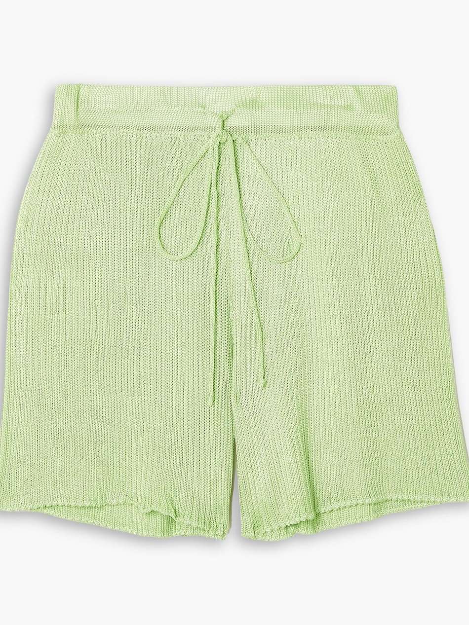 ribbed-knit shorts