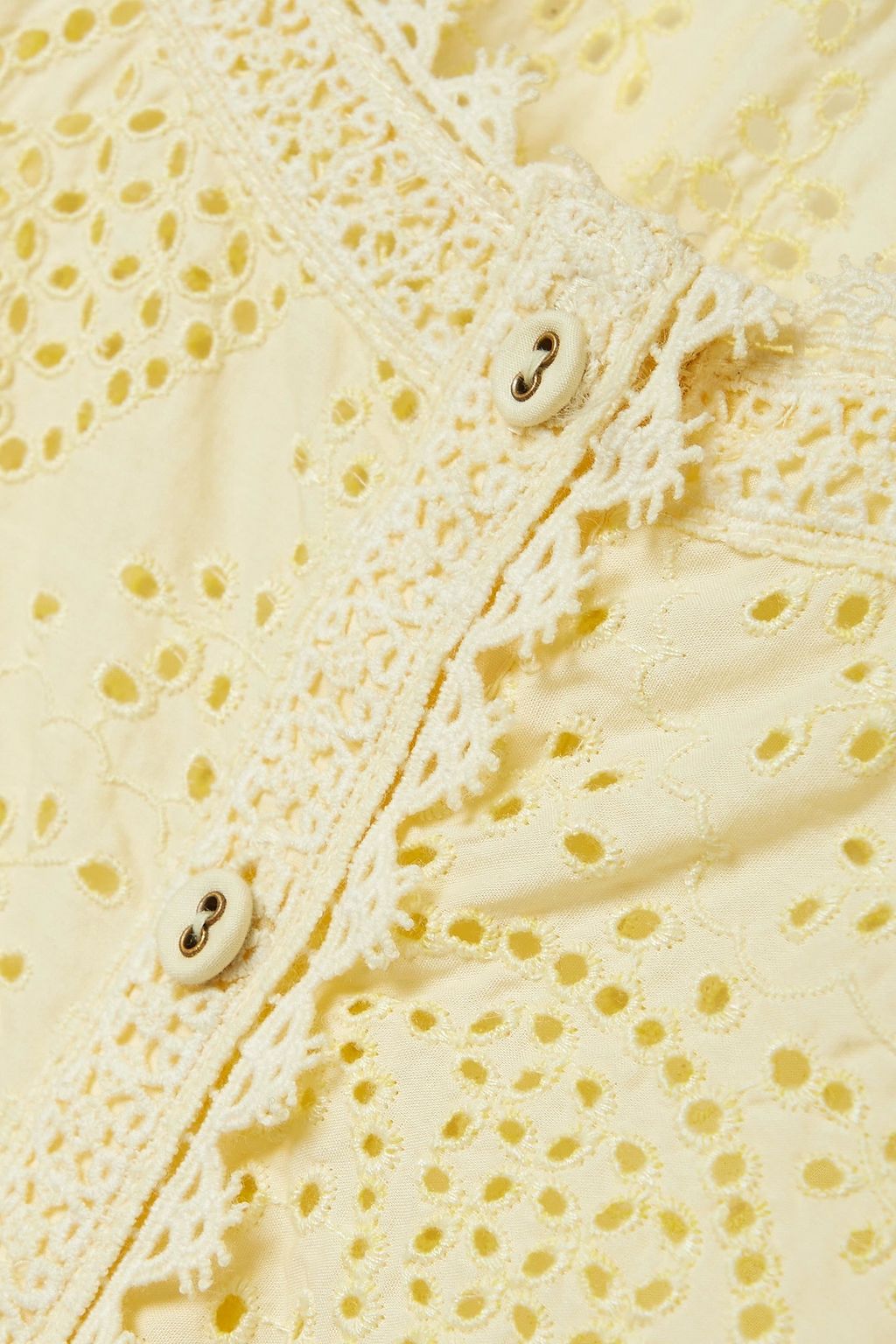 ULLA JOHNSON Suri lace-trimmed broderie anglaise cotton blouse