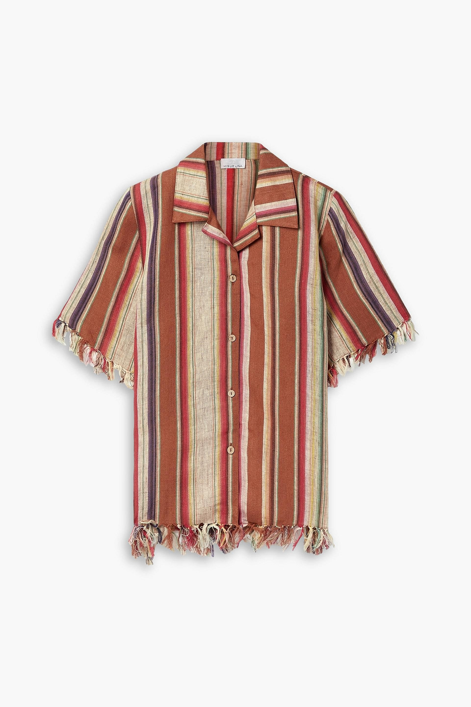 Briar fringed striped linen shirt