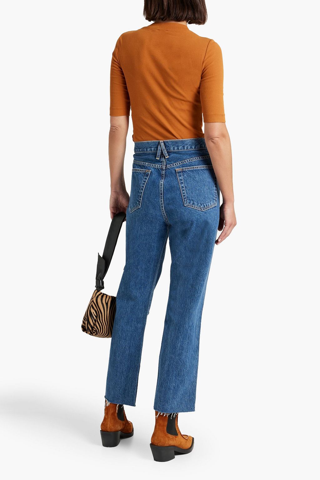 SLVRLAKE Hero frayed high-rise straight-leg jeans