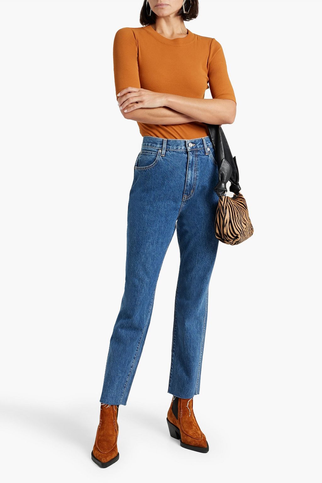 SLVRLAKE Hero frayed high-rise straight-leg jeans