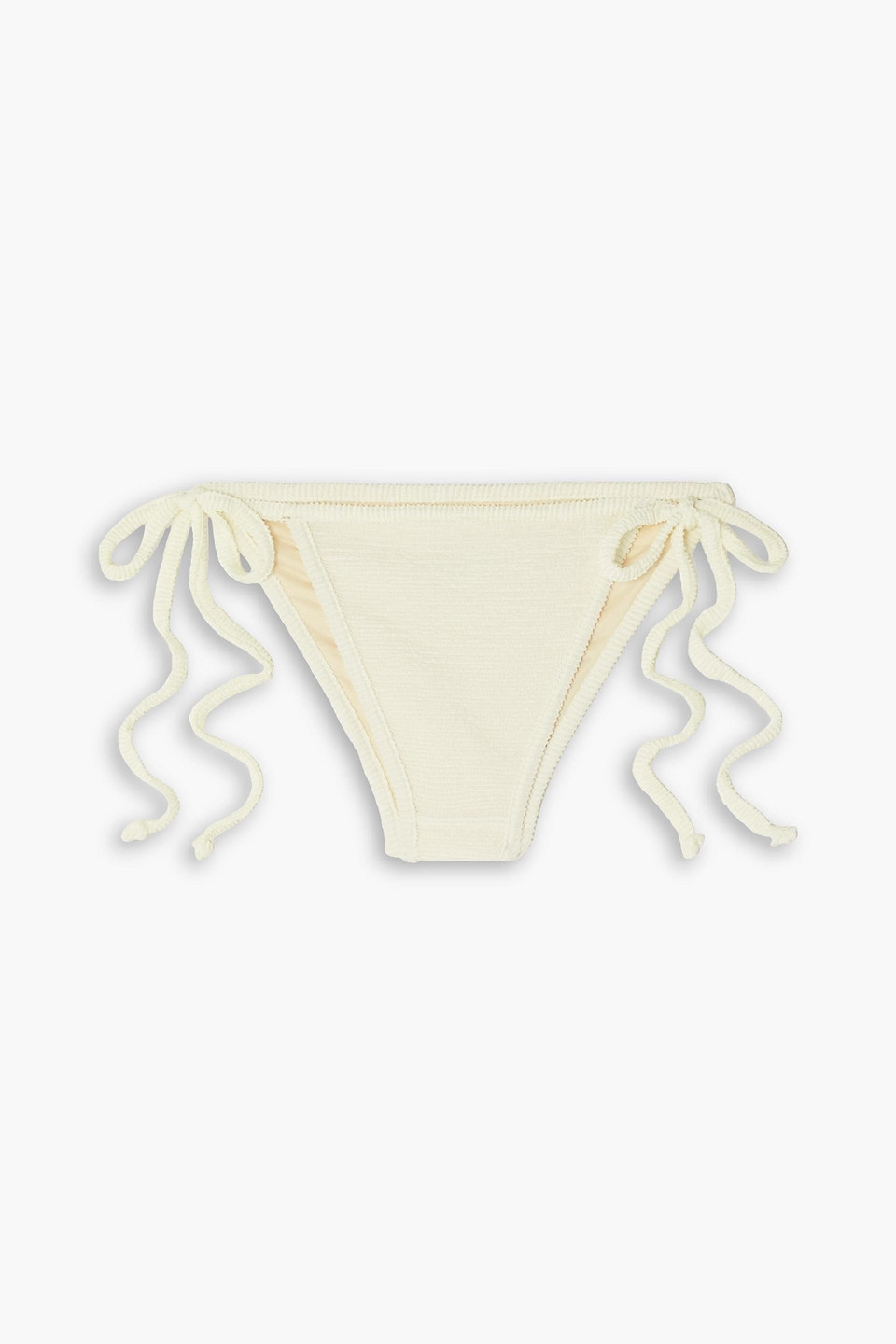 Hazel seersucker low-rise bikini briefs