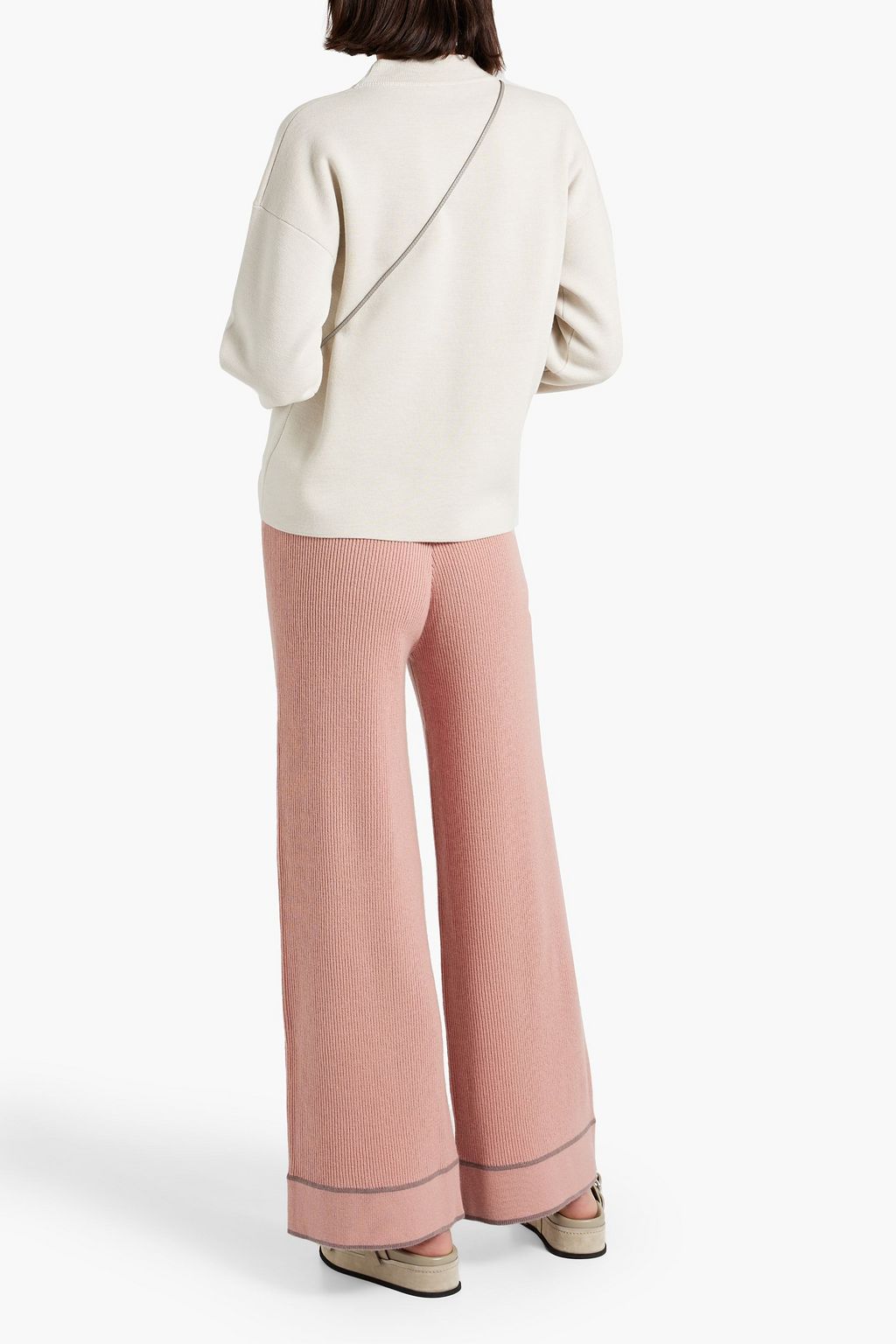 MADELEINE THOMPSON Rose ribbed wool and cashmere-blend wide-leg pants