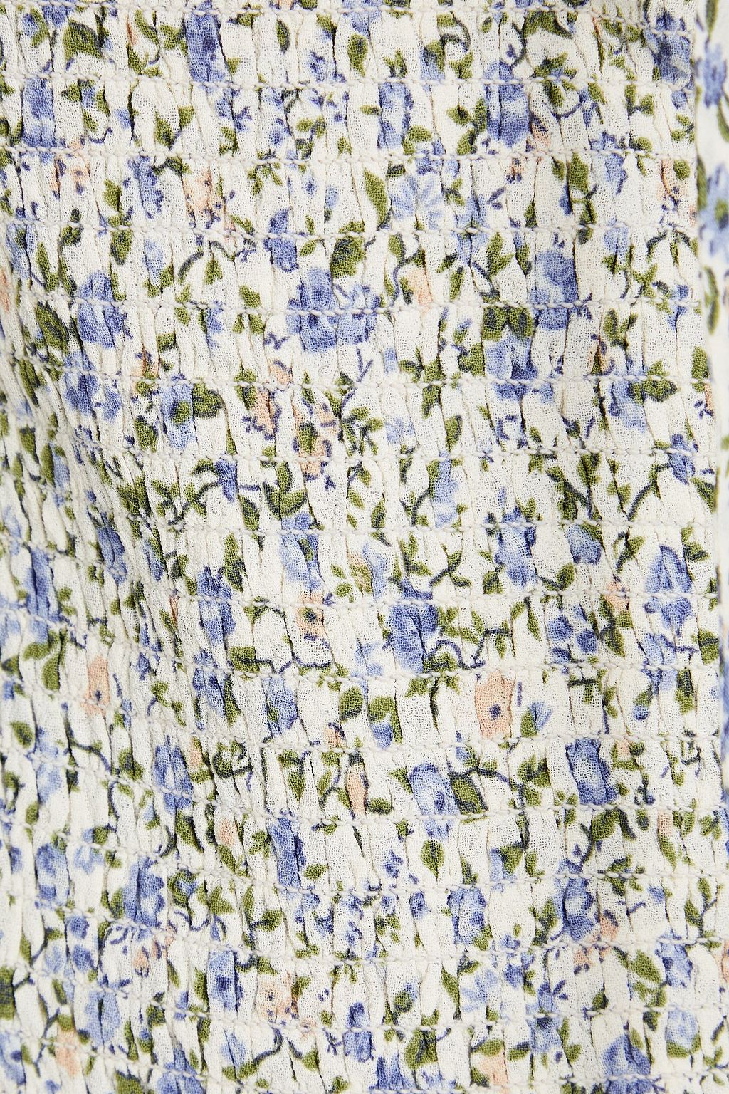 REFORMATION Carine shirred floral-print crepe top