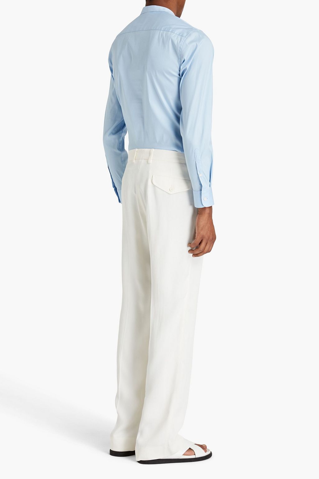 SANDRO Cotton-blend poplin shirt
